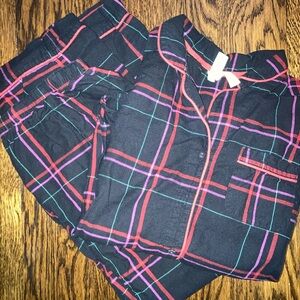 Stars Above (Target Brand) Pajama Set Flannel Plaid Size M